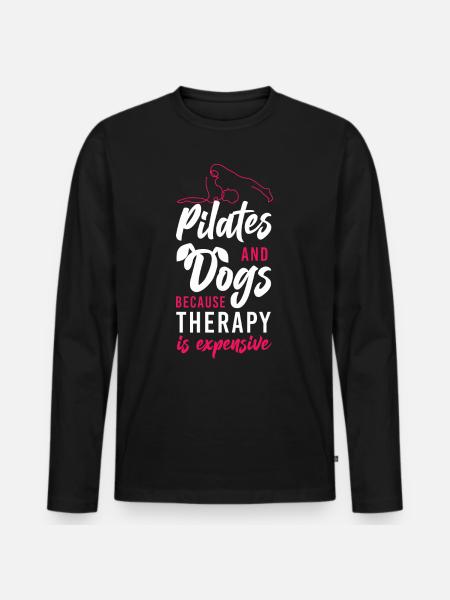 Pilates Instructor Teacher Dog - Men's Premium Organic Long Sleeve Shirt - black