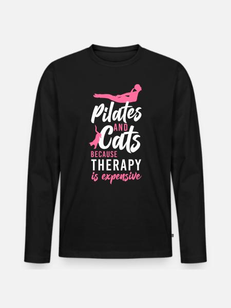 Instructeur de Pilates Enseignant Chat - T-shirt manches longues Premium bio Homme - noir