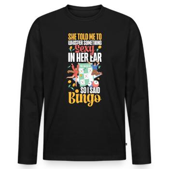 Bingo Player Ironic Sarcastic She - Männer Premium Bio Langarmshirt - Schwarz - Vorne - Nico (187cm)