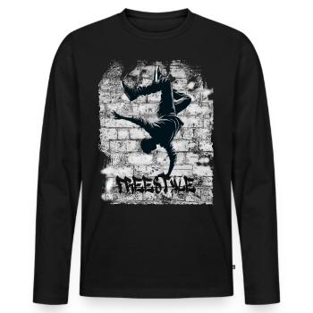 Nage libre - T-shirt manches longues Premium bio Homme - noir - Devant - Nico (187cm)