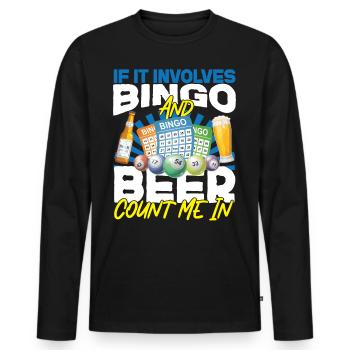 Bingo Player Beer If It Involves - Men's Premium Organic Long Sleeve Shirt - black - Front - Nico (187cm)