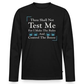 Barman Mixologue Tu dois - T-shirt manches longues Premium bio Homme - noir - Devant - Nico (187cm)