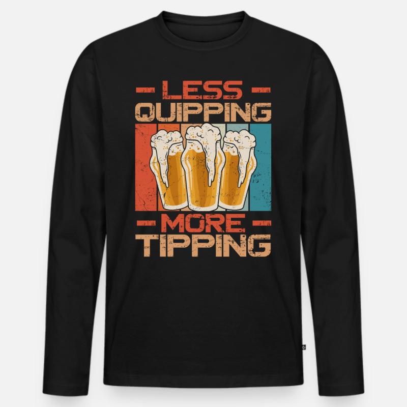Bartender Mixologist Less Quipping - Männer Premium Bio Langarmshirt - Schwarz