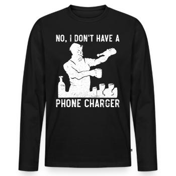 Bartender Mixologist No, I Don't - Männer Premium Bio Langarmshirt - Schwarz - Vorne - Nico (187cm)