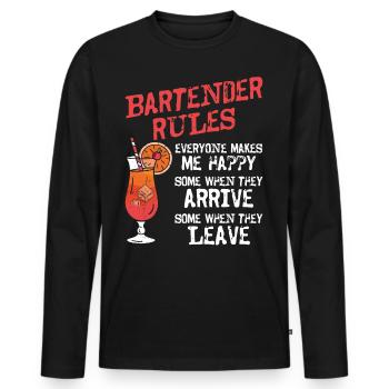 Bartender Mixologist Bartender - Men's Premium Organic Long Sleeve Shirt - black - Front - Nico (187cm)