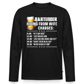 Bartender Mixologist Bartender - Men's Premium Organic Long Sleeve Shirt - black - Front - Nico (187cm)