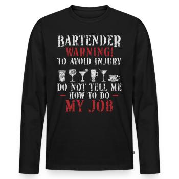 Bartender Mixologist Bartender - Men's Premium Organic Long Sleeve Shirt - black - Front - Nico (187cm)