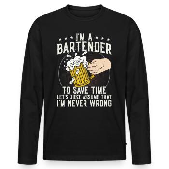 Bartender Mixologist I'm A - Männer Premium Bio Langarmshirt - Schwarz - Vorne - Nico (187cm)
