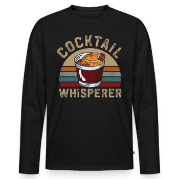Barman Mixologue Cocktail - T-shirt manches longues Premium bio Homme - noir - Devant - Nico (187cm)