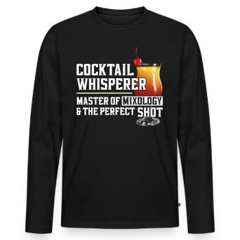 Bartender Mixologist Cocktail - Männer Premium Bio Langarmshirt - Schwarz - Vorne - Nico (187cm)