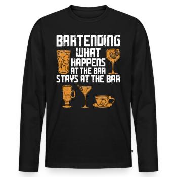 Bartender Mixologist Bartending - Men's Premium Organic Long Sleeve Shirt - black - Front - Nico (187cm)
