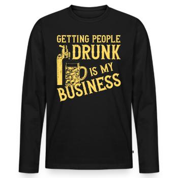Barman Mixologue Obtenir - T-shirt manches longues Premium bio Homme - noir - Devant - Nico (187cm)