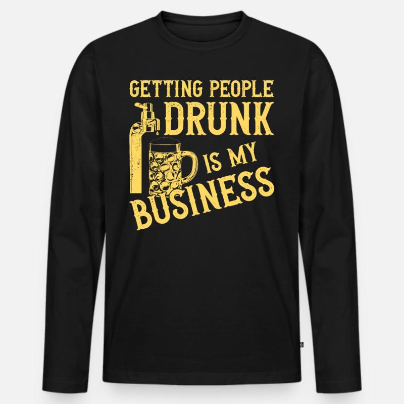 Bartender Mixologist Getting - Männer Premium Bio Langarmshirt - Schwarz