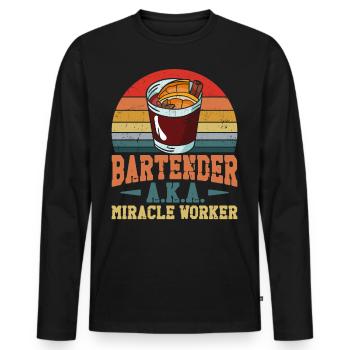 Bartender Mixologist Bartender - Men's Premium Organic Long Sleeve Shirt - black - Front - Nico (187cm)