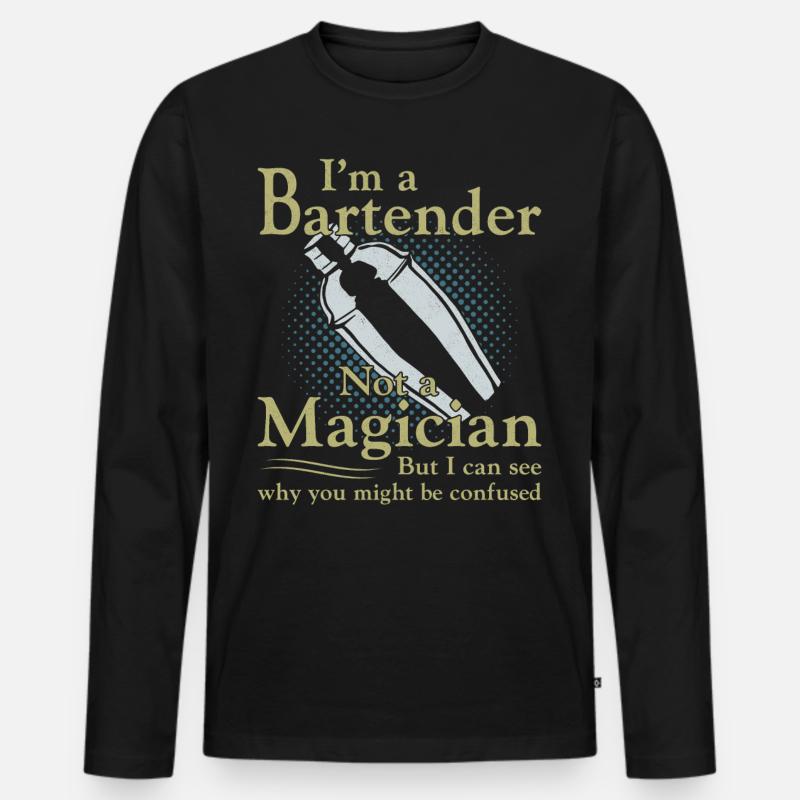 Bartender Mixologist I'm A - Männer Premium Bio Langarmshirt - Schwarz