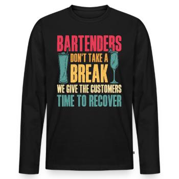 Bartender Mixologist Bartenders - Männer Premium Bio Langarmshirt - Schwarz - Vorne - Nico (187cm)