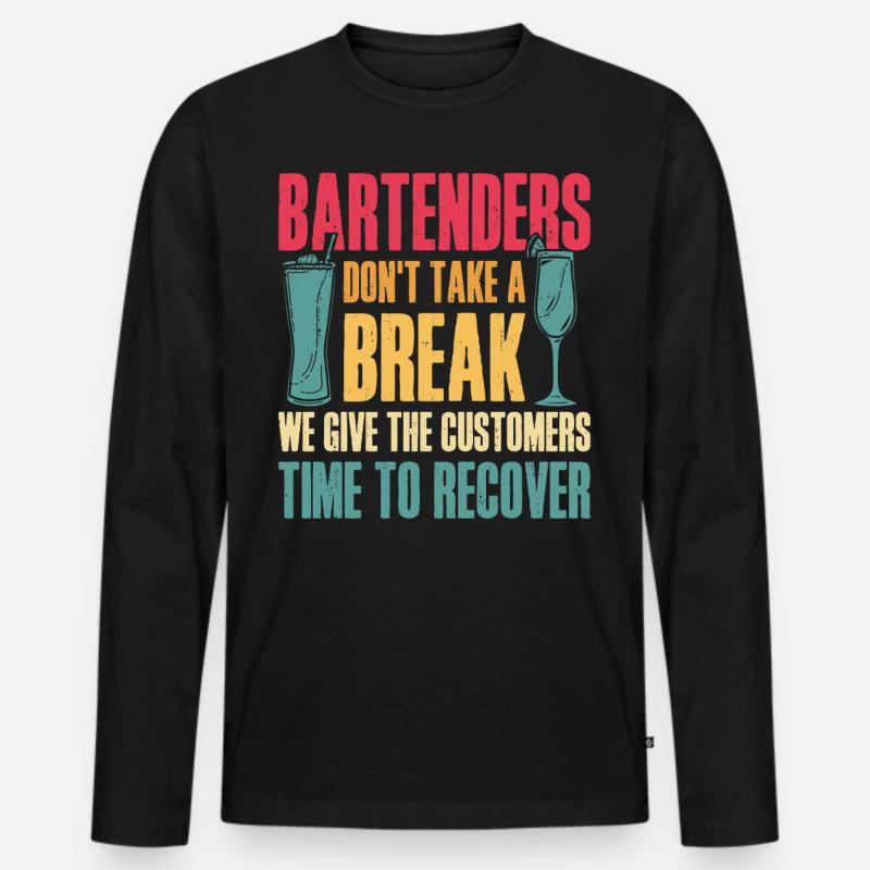 Bartender Mixologist Bartenders - Männer Premium Bio Langarmshirt - Schwarz