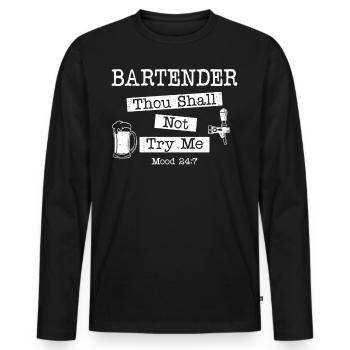 Bartender Mixologist Bartender - Men's Premium Organic Long Sleeve Shirt - black - Front - Nico (187cm)
