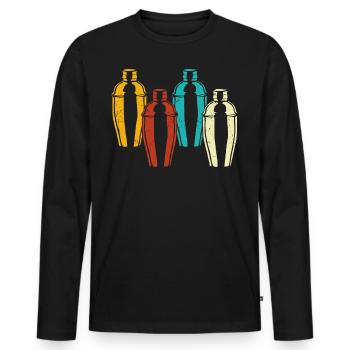 Bartender Mixologist Retro - Men's Premium Organic Long Sleeve Shirt - black - Front - Nico (187cm)