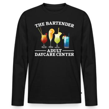 Bartender Mixologist The Bartender - Men's Premium Organic Long Sleeve Shirt - black - Front - Nico (187cm)