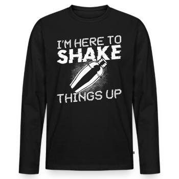 Barman Mixologue Je suis là pour - T-shirt manches longues Premium bio Homme - noir - Devant - Nico (187cm)