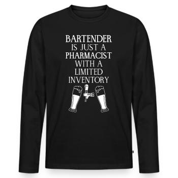 Bartender Mixologist Bartender Is - Men's Premium Organic Long Sleeve Shirt - black - Front - Nico (187cm)