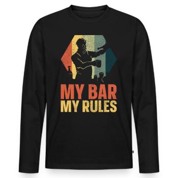 Bartender Mixologist My Bar My - Men's Premium Organic Long Sleeve Shirt - black - Front - Nico (187cm)