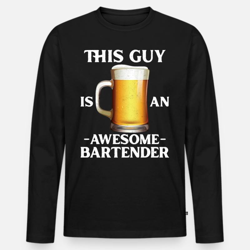 Bartender Mixologist This Guy Is - Männer Premium Bio Langarmshirt - Schwarz
