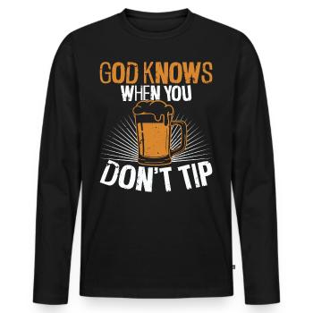 Bartender Mixologist God Knows - Männer Premium Bio Langarmshirt - Schwarz - Vorne - Nico (187cm)