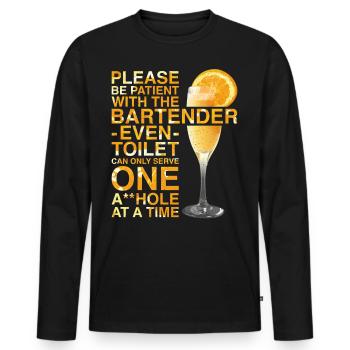 Bartender Mixologist Please Be - Men's Premium Organic Long Sleeve Shirt - black - Front - Nico (187cm)