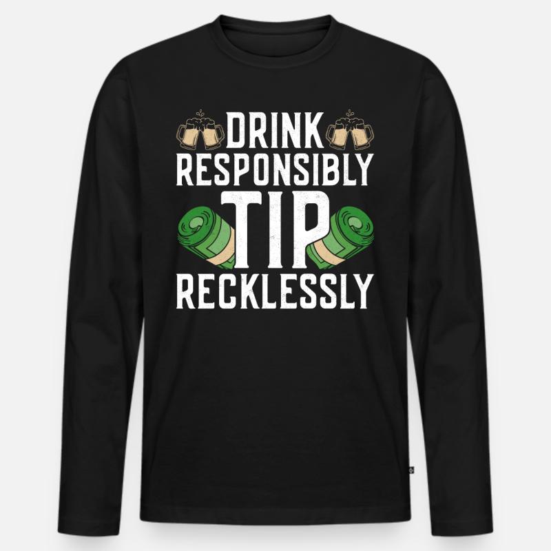 Bartender Mixologist Drink - Männer Premium Bio Langarmshirt - Schwarz