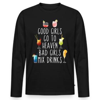 Bartender Mixologist Good Girls Go - Männer Premium Bio Langarmshirt - Schwarz - Vorne - Nico (187cm)