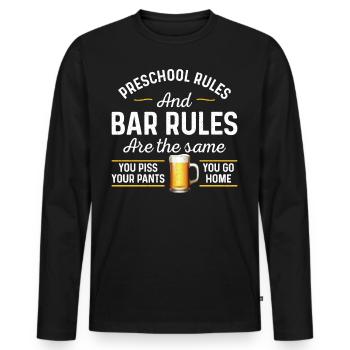 Barman Mixologue Préscolaire - T-shirt manches longues Premium bio Homme - noir - Devant - Nico (187cm)