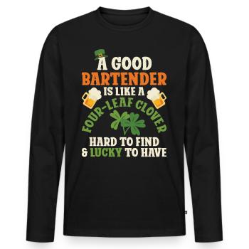 Bartender Mixologist St Patricks - Männer Premium Bio Langarmshirt - Schwarz - Vorne - Nico (187cm)
