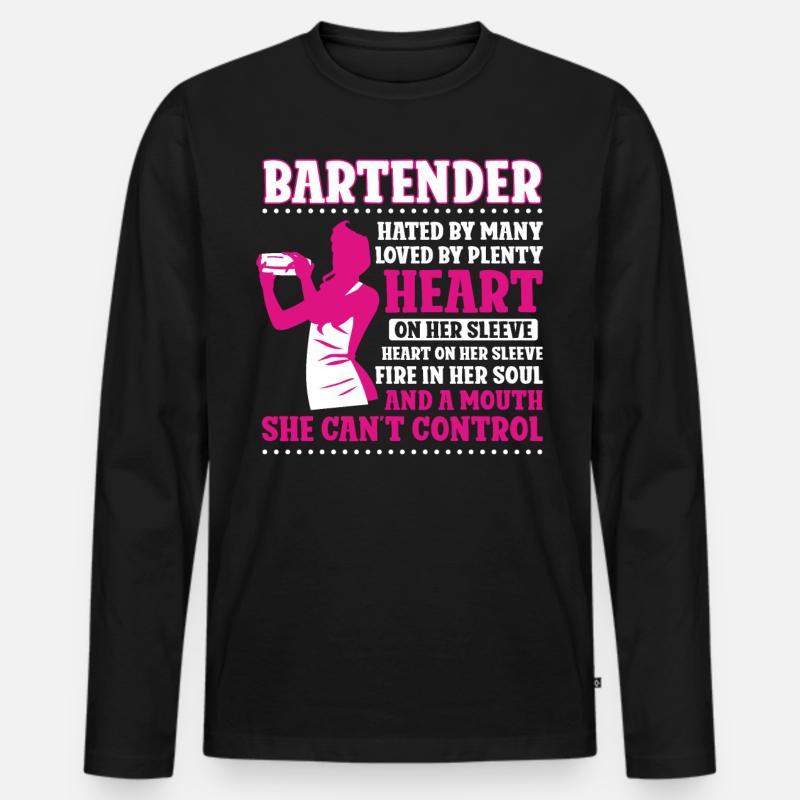 Bartender Mixologist Bartender - Männer Premium Bio Langarmshirt - Schwarz
