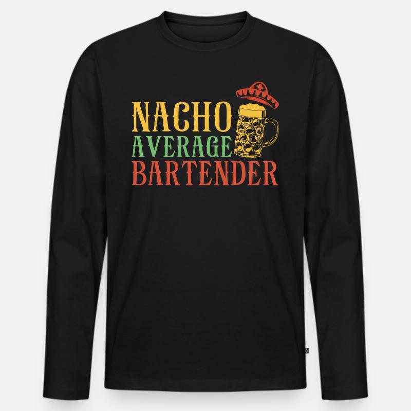 Bartender Mixologist Nacho Average - Männer Premium Bio Langarmshirt - Schwarz