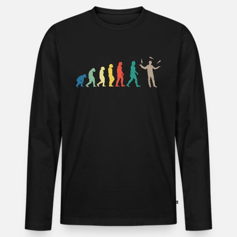 Bartender Mixologist Evolution - Männer Premium Bio Langarmshirt - Schwarz