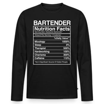 Bartender Mixologist Bartender - Männer Premium Bio Langarmshirt - Schwarz - Vorne - Nico (187cm)