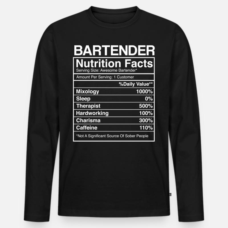 Bartender Mixologist Bartender - Männer Premium Bio Langarmshirt - Schwarz