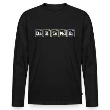 Barman Mixologue Elements - T-shirt manches longues Premium bio Homme - noir - Devant - Nico (187cm)