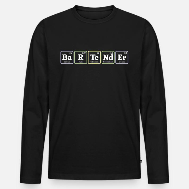 Bartender Mixologist Elements - Men's Premium Organic Long Sleeve Shirt - black