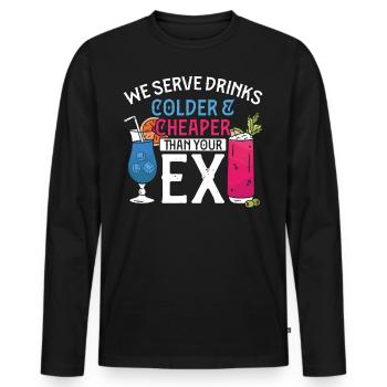 Bartender Mixologist We Serve - Männer Premium Bio Langarmshirt - Schwarz - Vorne - Nico (187cm)