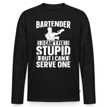 Bartender Mixologist Bartender I - Männer Premium Bio Langarmshirt - Schwarz - Vorne - Nico (187cm)