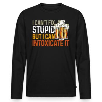 Barman Mixologue Je ne peux pas réparer - T-shirt manches longues Premium bio Homme - noir - Devant - Nico (187cm)