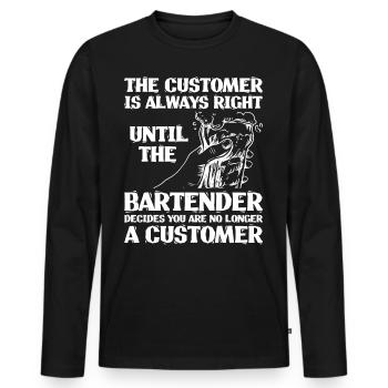 Bartender Mixologist The Customer - Männer Premium Bio Langarmshirt - Schwarz - Vorne - Nico (187cm)