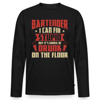 Bartender Mixologist Bartender I - Männer Premium Bio Langarmshirt - Schwarz - Vorne - Nico (187cm)