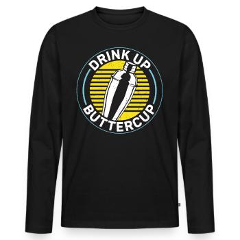 Bartender Mixologist Drink Up - Männer Premium Bio Langarmshirt - Schwarz - Vorne - Nico (187cm)