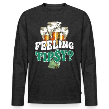 Bartender Mixologist Feeling - Men's Premium Organic Long Sleeve Shirt - heather anthracite - Front - Nico (187cm)
