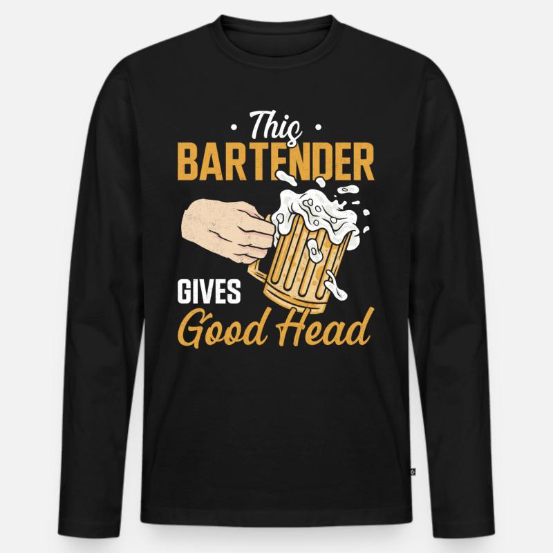 Bartender Mixologist This - Männer Premium Bio Langarmshirt - Schwarz