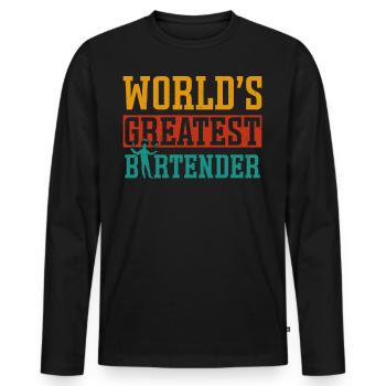 Bartender Mixologist World's - Men's Premium Organic Long Sleeve Shirt - black - Front - Nico (187cm)